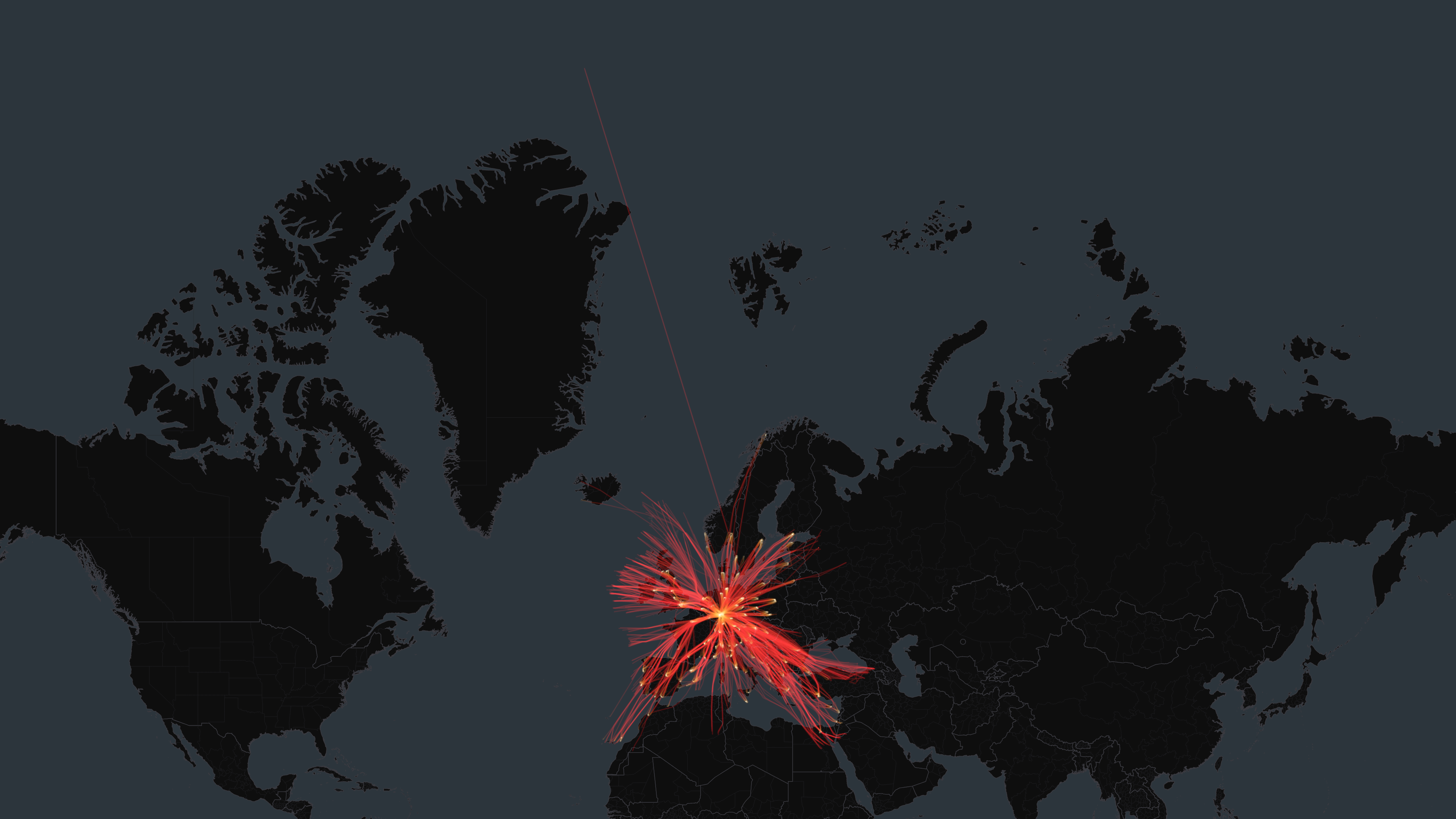 FRA flight trails on a state-border basemap