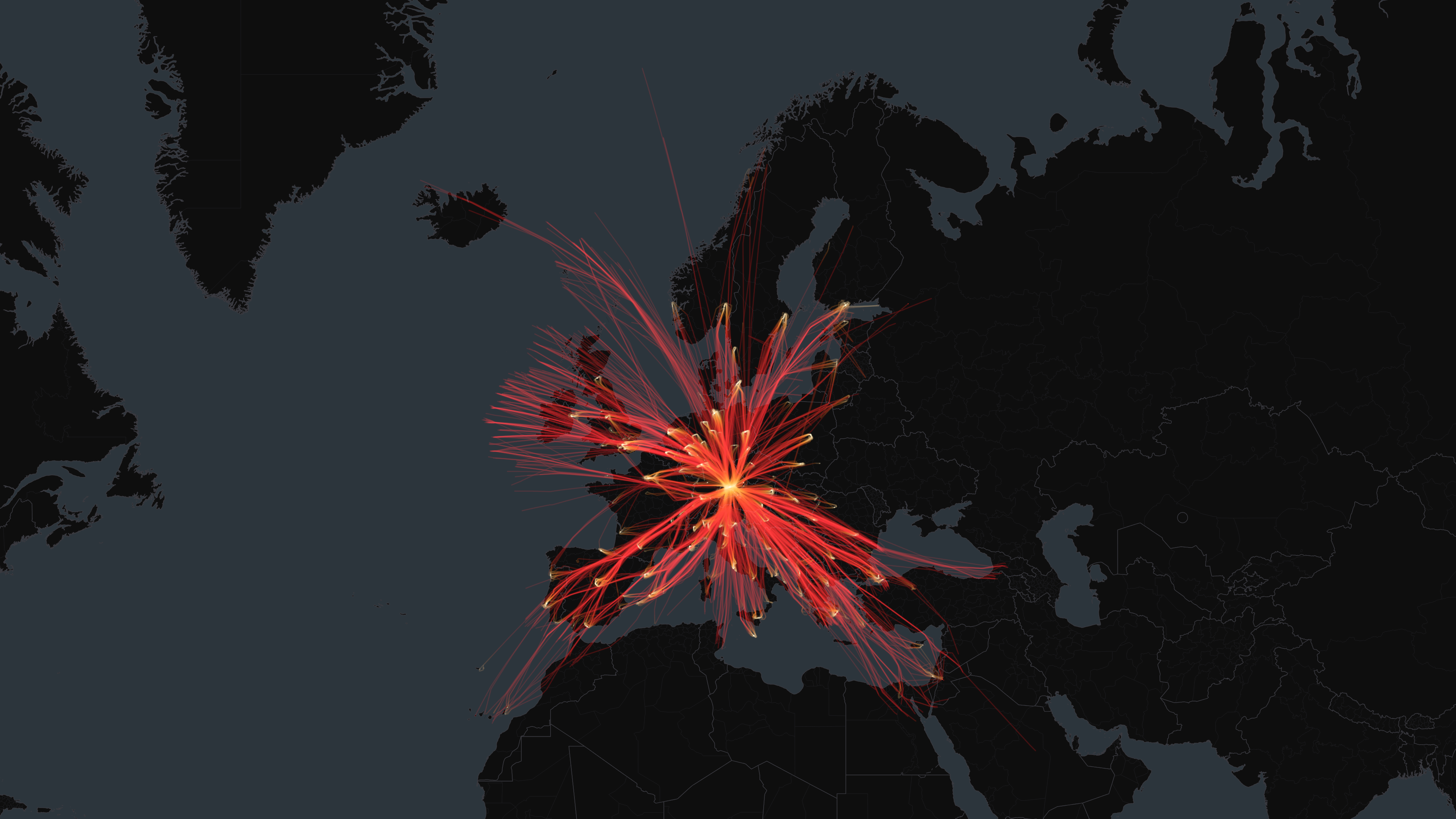 MUC flight trails on a state-border basemap