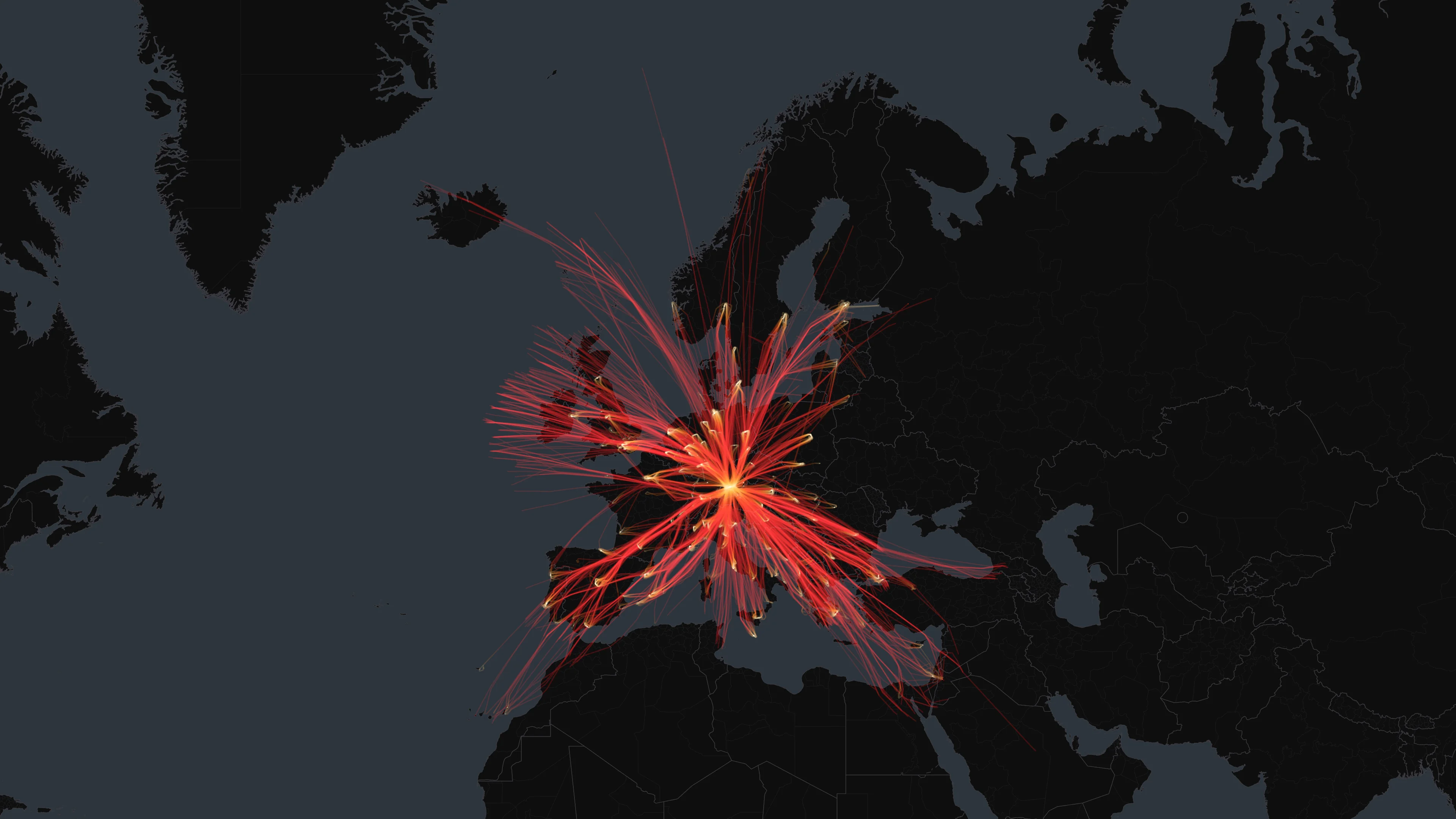 MUC flight trails on a state-border basemap